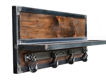 Wooster Wall Shelf & Chain Hook Coat Rack