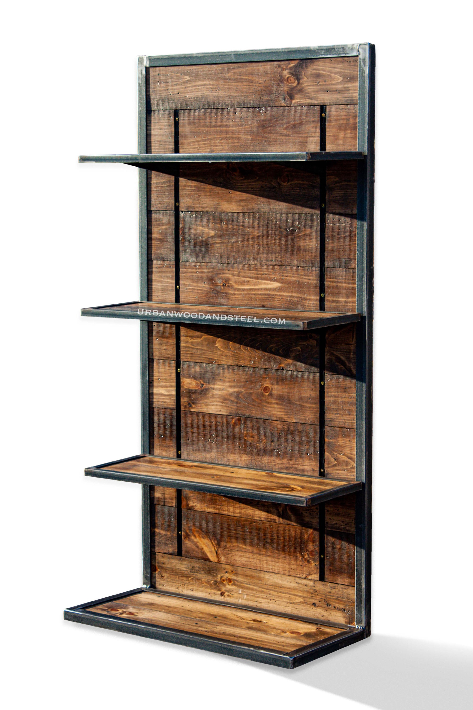 即納】wood iron shelf 1150*1200*225〈ブラウン〉 アイアン 棚