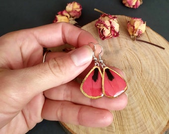 Dried roses in resin Pink rose petals earrings Dangly statement earrings Real pressed cyclamen flower jewelry Botanical gift for woman