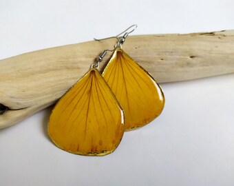 LETTARIUS Pressed Flower Teardrop Earrings Dried Natural Flower Dangle Earrings