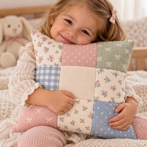 Custom Baby Clothes Memory Pillow, Handmade Patchwork Keepsake (12x12 Inch)