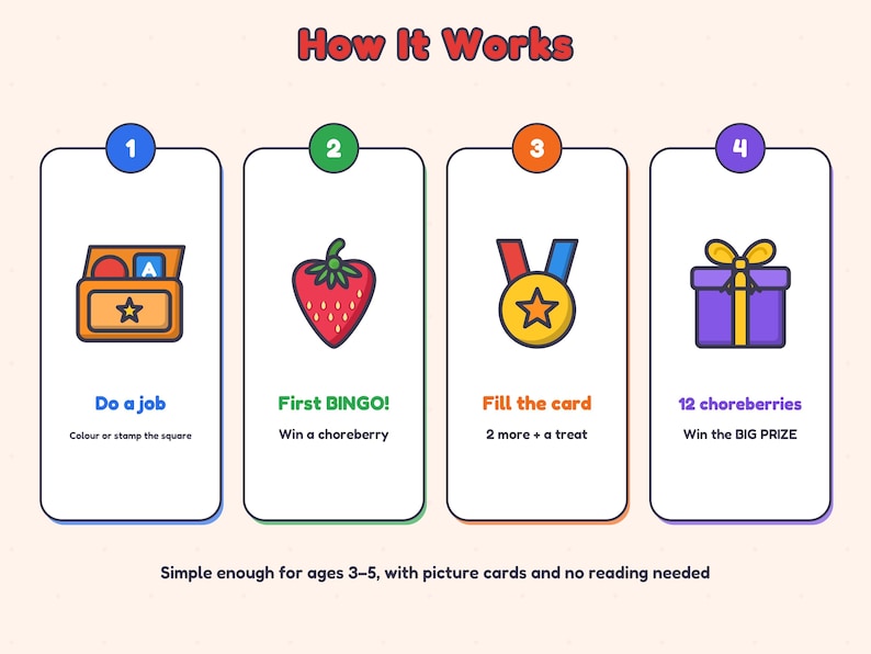 How Many Bingo Boxes Party Time Chore Bingo for Kids, Picture Chores Ages 3-5 (digital ...