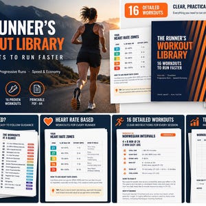 Puede incluir: La guía digital The Runner's Workout Library incluye 16 entrenamientos para correr más rápido. Contiene tablas de zonas de frecuencia cardíaca, instrucciones detalladas de intervalos, un registro de entrenamiento y guías en PDF A4.