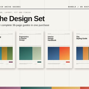 The Design Set, UK Edition: 4 PDF Interior Design Guides Bundle, Colour, Ergonomics, Styling