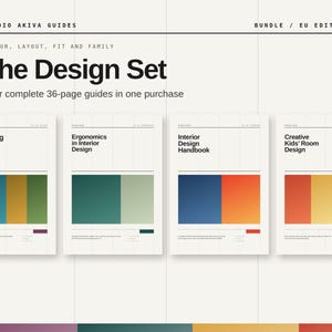 The Design Set, EU Edition: 4 PDF Interior Design Guides Bundle, Colour, Ergonomics, Kids Rooms