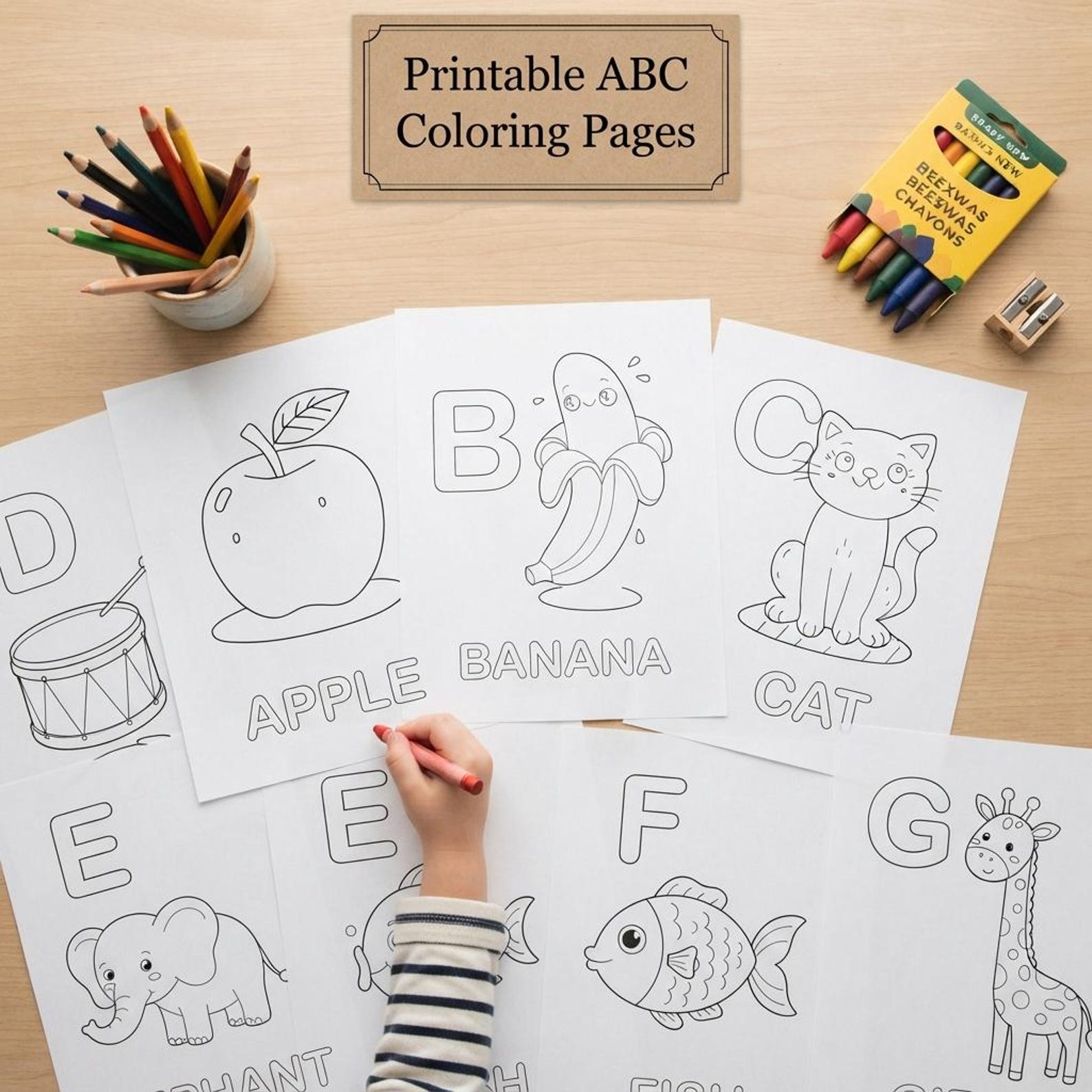 ABC Coloring Pages, Alphabet Coloring Book, Preschool Worksheets, A-Z ...
