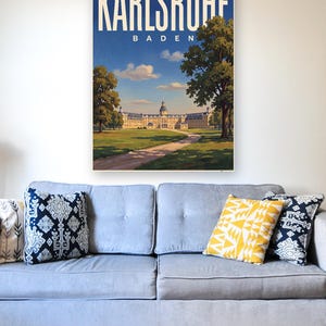 Karlsruhe Poster · Picturesque · Baden · Retro Travel Poster Market Square & Castle image 4