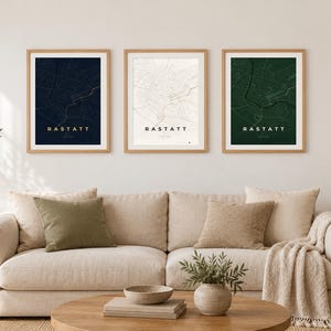 Rastatt Stadtplan Poster · Mittelbaden · Karte in 8 Farbwelten · Stadtkarte Wandbild Bild 1