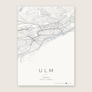 Ulm Stadtplan Poster · Donau · Karte in 8 Farbwelten · Stadtkarte Wandbild Classic Minimal