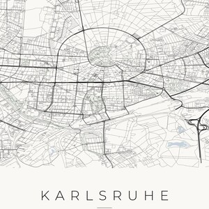 Póster del mapa de la ciudad de Karlsruhe · Baden · Mapa en 8 combinaciones de colores · Arte mural de mapas de ciudades Classic Minimal