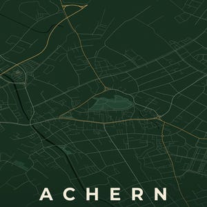 Achern City Map Poster · Ortenau · Map in 8 Color Schemes · City Map Wall Art Schwarzwald & Creme