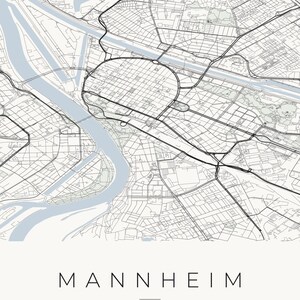 Mannheim Stadtplan Poster · Rhein-Neckar · Karte in 8 Farbwelten · Stadtkarte Wandbild Classic Minimal