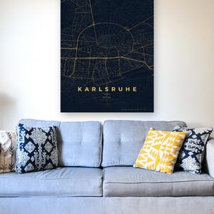 Póster del mapa de la ciudad de Karlsruhe · Baden · Mapa en 8 combinaciones de colores · Arte mural de mapas de ciudades imagen 9
