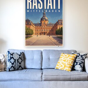 Rastatt Poster · Malerisch · Mittelbaden · Retro Reiseplakat Schloss & Murg image 3