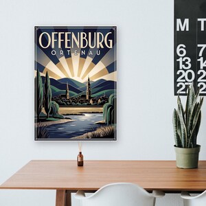 Póster de Offenburg · Art Déco · Ortenau · Póster de viaje retro Plaza del Mercado y Kinzig imagen 9