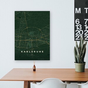 Póster del mapa de la ciudad de Karlsruhe · Baden · Mapa en 8 combinaciones de colores · Arte mural de mapas de ciudades imagen 11