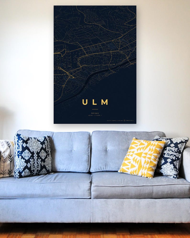 Ulm Stadtplan Poster · Donau · Karte in 8 Farbwelten · Stadtkarte Wandbild image 10