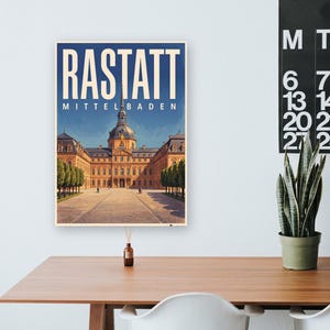 Rastatt Poster · Malerisch · Mittelbaden · Retro Reiseplakat Schloss & Murg image 7