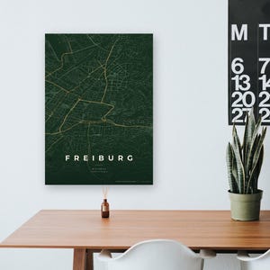 Carte de la ville de Fribourg-en-Brisgau · Carte déclinée en 8 couleurs · Décoration murale carte de ville image 11