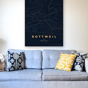 Rottweil Stadtplan Poster · Oberer Neckar · Karte in 8 Farbwelten · Stadtkarte Wandbild image 10