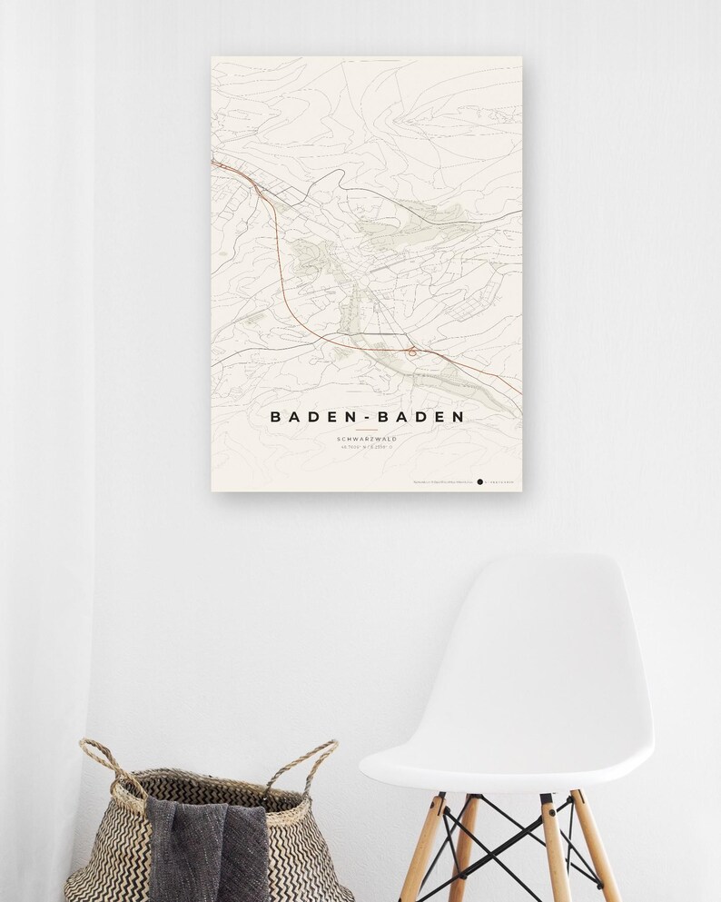Baden-Baden Stadtplan Poster · Schwarzwald · Karte in 8 Farbwelten · Stadtkarte Wandbild afbeelding 11
