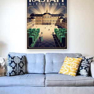 Rastatt Poster · Art déco · Mittelbaden · Retro Reiseplakat Schloss & Murg bild 3