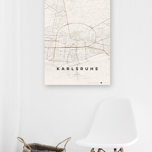 Póster del mapa de la ciudad de Karlsruhe · Baden · Mapa en 8 combinaciones de colores · Arte mural de mapas de ciudades imagen 10