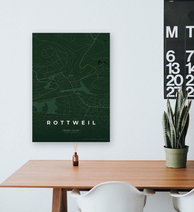 Rottweil Stadtplan Poster · Oberer Neckar · Karte in 8 Farbwelten · Stadtkarte Wandbild image 12