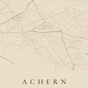 Achern City Map Poster · Ortenau · Map in 8 Color Schemes · City Map Wall Art Vintage Sepia