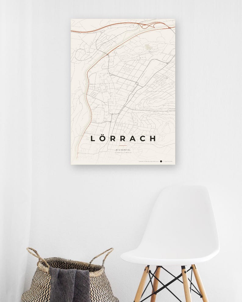 Lörrach City Map Poster · Wiesental · Map in 8 Color Schemes · City Map Wall Mural image 10
