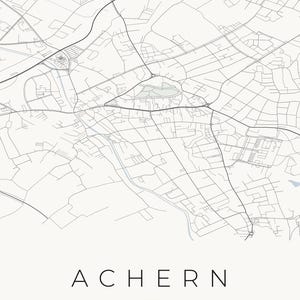 Achern City Map Poster · Ortenau · Map in 8 Color Schemes · City Map Wall Art Classic Minimal
