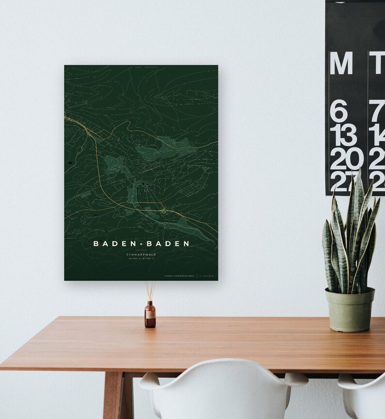 Baden-Baden Stadtplan Poster · Schwarzwald · Karte in 8 Farbwelten · Stadtkarte Wandbild afbeelding 12