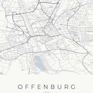 Offenburg City Map Poster · Ortenau · Map in 8 Color Schemes · City Map Wall Art Classic Minimal