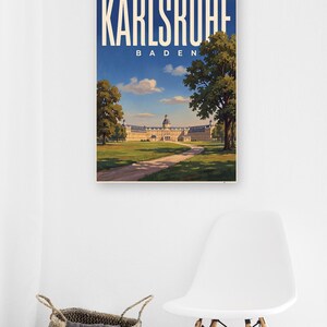 Karlsruhe Poster · Picturesque · Baden · Retro Travel Poster Market Square & Castle image 7