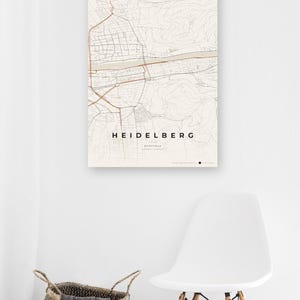 Affiche de la carte de la ville d'Heidelberg · Kurpfalz · Carte déclinée en 8 couleurs · Décoration murale de carte de la ville image 10