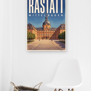 Rastatt Poster · Malerisch · Mittelbaden · Retro Reiseplakat Schloss & Murg image 5