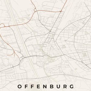 Offenburg City Map Poster · Ortenau · Map in 8 Color Schemes · City Map Wall Art Papier & Rost