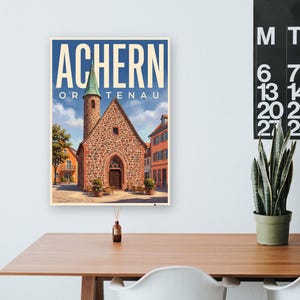 Achern Poster · Malerisch · Ortenau · Retro Reiseplakat Nikolauskapelle & Illenau 画像 7
