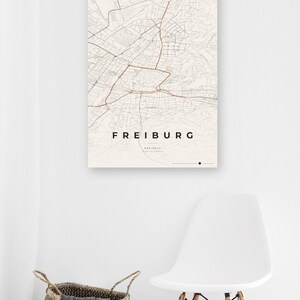 Carte de la ville de Fribourg-en-Brisgau · Carte déclinée en 8 couleurs · Décoration murale carte de ville image 10