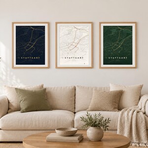 Stuttgart Stadtplan Poster · Neckar · Karte in 8 Farbwelten · Stadtkarte Wandbild imagen 1