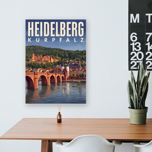 Heidelberg Poster · Picturesque · Palatinate · Retro Travel Poster Old Bridge & Castle image 7