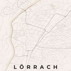 Lörrach City Map Poster · Wiesental · Map in 8 Color Schemes · City Map Wall Mural Papier & Rost