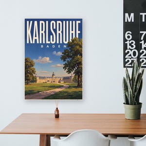 Karlsruhe Poster · Picturesque · Baden · Retro Travel Poster Market Square & Castle image 9