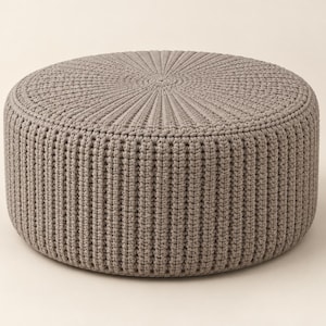 Ottoman Cover with a Round Shape Crochet Pattern PDF | Untested