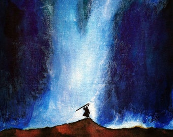 His Ways Are Higher. Moses Watercolor/Mixed Media Print