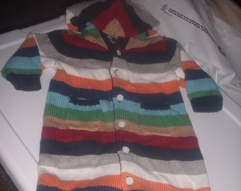 Vintage Infants Striped Knit Hoodie