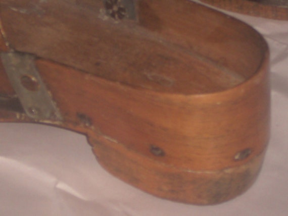 Antique handmade wood children's shoes size 11 fr… - image 4