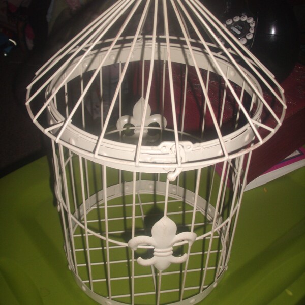 Vintage Fleur De Lis Wire BIRD CAGE