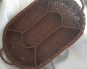 Vintage divided tray basket