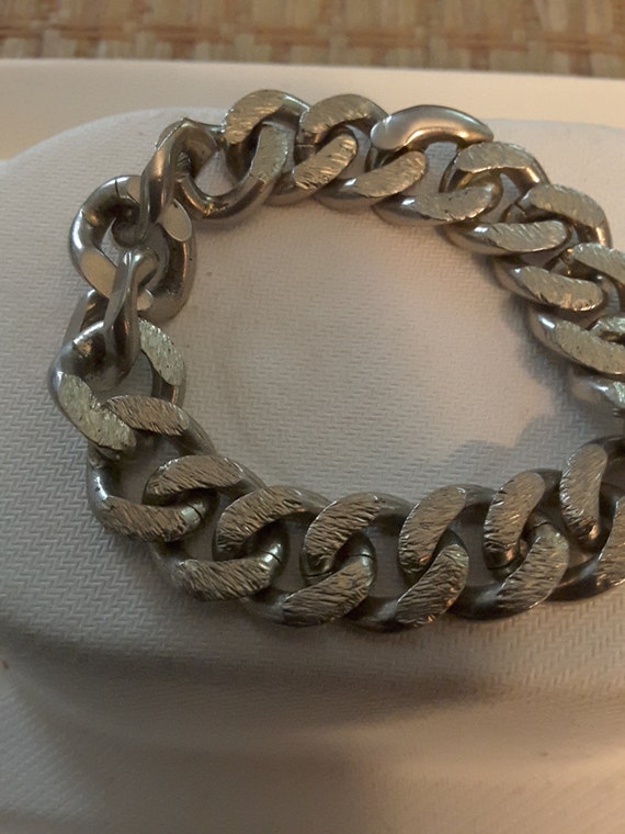 Vintage Napier silver Chain Link Bracelet - image 1